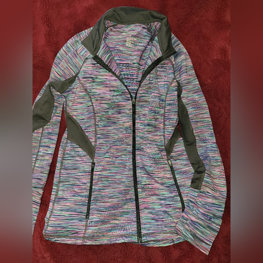 Ideology Multicolor Space-Dye Zip Jacket with Olive Panels